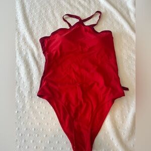 Summersalt Red One-Piece Swimsuit with Crossback Straps